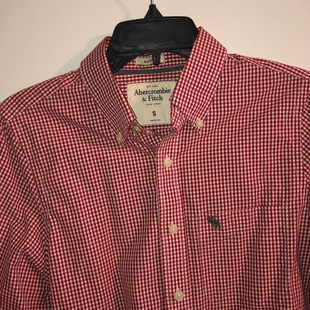 Abercrombie Red Checkered Button Shirt